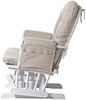 Relaxsessel HWC-C76, Schaukelstuhl Sessel Schwingstuhl mit Hocker ~ Stoff/Textil, creme, Gestell weiß Bild 5