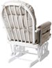 Relaxsessel HWC-C76, Schaukelstuhl Sessel Schwingstuhl mit Hocker ~ Stoff/Textil, creme, Gestell weiß Bild 4