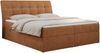 Boxspringbett Polsterbett mit Multipocket-Matratze und Topper - DIEGOS - 120x200cm - Orange Stoff - H3 Bild 3
