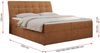 Boxspringbett Polsterbett mit Multipocket-Matratze und Topper - DIEGOS - 120x200cm - Orange Stoff - H3 Bild 5