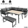 Merax Gartenmöbel Set mit Sitzkissen & Rückenkissen, Garten-Lounge-Set, Garten Loungesessel für 6-8 Personen, SetHandgeflochtene PE-Rattan Polstergruppe, Grau Bild 4