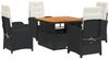vidaXL 5-tlg. Garten-Essgruppe mit Kissen Schwarz Poly Rattan 3277317 Bild 2