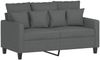 vidaXL 2-tlg. Sofagarnitur mit Kissen Dunkelgrau Stoff 3201665 Bild 3