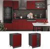 Küchenunterschrank R-Line Rot 60 cm J-Shape, AP Anthrazit Vicco Bild 2