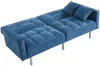 Vente-unique - Schlafsofa Klappsofa 3-Sitzer - Stoff - Blau - MINEY Bild 5
