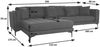 Sofa-Garnitur HWC-M27, Couch Ecksofa L-Form, Liegefläche links/rechts, Massiv-Holz 293cm ~ Stoff/Textil dunkelgrau Bild 3