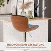 HOMCOM 2er-Set Barhocker mit Fußstütze, Barstuhl mit Rückenlehne, Bistrohocker, Esszimmerstuhl höhenverstellbar drehbar, Kunstleder, Schwarz, 46 x 53,5 x 85-106 cm Bild 4