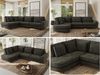 CALENO L-Form Ecksofa 317x225 cm, Massivholz-Rahmen & Wellenfedern, Sitzhöhe 51 cm, modernes Polstersofa rückenecht bezogen & freistehend - Dunkelgrau Schenille glatt - Links Seite Bild 2