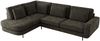 CALENO L-Form Ecksofa 317x225 cm, Massivholz-Rahmen & Wellenfedern, Sitzhöhe 51 cm, modernes Polstersofa rückenecht bezogen & freistehend - Dunkelgrau Schenille glatt - Links Seite Bild 5
