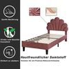 REDOM Einzelbett 90 x 200 cm Kinderbett Gästebett Polsterbett (mit Kopfteil in Blumenform und Lattenrost, hautfreundlichem Samtstoff), Ohne Matratze Bild 4