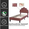 REDOM Einzelbett 90 x 200 cm Kinderbett Gästebett Polsterbett (mit Kopfteil in Blumenform und Lattenrost, hautfreundlichem Samtstoff), Ohne Matratze Bild 3