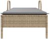 Sonnenliege, Gartenliege mit Rollen und Auflage Beige Poly Rattan Bild 4