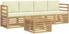 vidaXL Outdoor-Sofagarnitur mit Kissen 5 pcs Weiß und Creme Polyester 3391335 Bild 2
