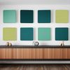 Rheinland Möbel FocusWall WAQ0303 – Quadratischer Akustik-Wandabsorber 30×30 cm in Stofffarbe Apple inkl. Montage-Set - Made in Germany - Klasse A, Stoffbezug, schwer entflammbar Bild 4
