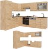 Eckküche Fame-Line Goldkraft Eiche 287 x 46 cm ohne Arbeitsplatte Vicco Bild 4