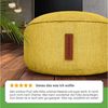 Green Bean® Sitzsack-Hocker 45x25cm mit EPS-Perlen Füllung - Sitz-Pouf für Sitzsäcke - Sitzhocker für Kinder und Erwachsene - Gelb Bild 3