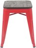 6er-Set Hocker HWC-A73 inkl. Holz-Sitzfläche, Metallhocker Sitzhocker, Metall Industriedesign stapelbar ~ rot Bild 4