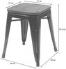 6er-Set Hocker HWC-A73 inkl. Holz-Sitzfläche, Metallhocker Sitzhocker, Metall Industriedesign stapelbar ~ rot Bild 2