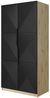 Lomadox Kleiderschrank ADARE-141 100 cm breit, 2 Türen, Eiche mit schwarz matt, gerillter Front Bild 4