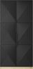 Lomadox Kleiderschrank ADARE-141 100 cm breit, 2 Türen, Eiche mit schwarz matt, gerillter Front Bild 2