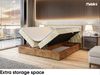 MEBLINI Boxspringbett LOFTY 6 140x220 cm mit Bettkasten - H3/Beige Samt Polsterbett - Doppelbett mit Topper & Taschenfederkern-Matratze Bild 5