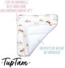 TupTam Baby Wickeltischauflage mit Baumwollbezug Gemustert, Farbe: Schlafende Baby Tiere/Beige, Größe: 70x50 cm Bild 3