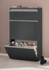 Schuhschrank >Magione< in Anthrazit Hochglanz - 60x108x26.5cm (BxHxT) Bild 2