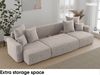 MEBLINI Schlafcouch mit Bettkasten - 312 x 142 x 73 cm - Beige Cordstoff - DAVE - Ecksofa mit Schlaffunktion - Sofa mit Relaxfunktion und Kopfstützen - Couch U-Form - Eckcouch - Wohnlandschaft Bild 4