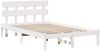 vidaXL Bettgestell mit Kopfteil Weiß 135 x 190 cm Massivholz Kiefer 872174 Bild 4
