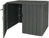 XL 2er-/4er-WPC-Mülltonnenverkleidung HWC-J28, Premium Mülltonnenbox, Metall Holzoptik, erweiterbar ~ grau Bild 2