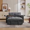 Schlafsofa 140,5 x 74 x 82 cm in Grau mit verstellbarer Rückenlehne, USB-/Typ-C-Anschluss, Stauraum und Rollen Bild 2