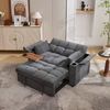 Schlafsofa 140,5 x 74 x 82 cm in Grau mit verstellbarer Rückenlehne, USB-/Typ-C-Anschluss, Stauraum und Rollen Bild 4
