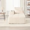 Sofa Sitzfläche 158x93x61 cm, Corduroy Beige, kompakt mit Seitenfächern und Becherhaltern Bild 3