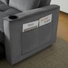 Schlafsofa aus Samt mit Schlaffunktion & Getränkehaltern, 137x76,5x83 cm, Grau Bild 2