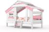 BIBEX ‘Apart Chalet‘ Hausbett ohne Zubehör, massive Kiefer, weiss/rosa, 90 x 200 cm Bild 2