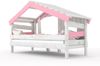 BIBEX ‘Apart Chalet‘ Hausbett ohne Zubehör, massive Kiefer, weiss/rosa, 90 x 200 cm Bild 4