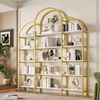 Merax 190 cm Bücherregal, fünf Schichten Stauraum, einzigartige Wolkenform, einfach zu montieren und zu reinigen, Gold + Weiß Bild 3