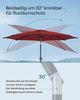 SONGMICS Terrassenschirm 300 cm, UV-Schutz UPF 50+, Sonnenschirm klappbar mit Kurbel, für Balkon, Pool, mit Ständer, rot Bild 4
