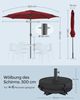 SONGMICS Terrassenschirm 300 cm, UV-Schutz UPF 50+, Sonnenschirm klappbar mit Kurbel, für Balkon, Pool, mit Ständer, rot Bild 5