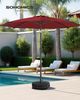 SONGMICS Terrassenschirm 300 cm, UV-Schutz UPF 50+, Sonnenschirm klappbar mit Kurbel, für Balkon, Pool, mit Ständer, rot Bild 2