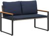 vidaXL Bank mit Kissen Grau und Marineblau 115 x 65 x 72 cm Rattan 42026944 Bild 2