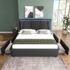 BlingBin Polsterbett Einzelbett Stauraumbett (1-tlg, mit LED-Beleuchtung, Höhenverstellbarem Kopfteil, Vier Schubladen), 160×200CM, Ohne Matratze Bild 5