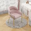 Esszimmerstuhl, Samt mit Metallgestell, 2 Stück, 79x56,9x54,5, Rosa Bild 2