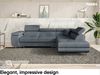 MEBLINI Schlafcouch mit Bettkasten - CARL - 272x202x63cm Rechts - Grau Samt - Ecksofa mit Schlaffunktion - Sofa mit Relaxfunktion und Kopfstützen - Couch L-Form - Eckcouch - Wohnlandschaft Bild 2