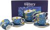 DUO ART GALLERY 6er-Set Tassen 250 ml mit Untere STARRY NIGHT inspired by Van Gogh, New Bone China Porzellan Bild 3