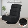 Relaxsessel verstellbar Klappsessel drehbar Bodenstuhl Sofastuhl Bodenkissen Schwarz Bild 5