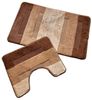 oKu-Tex Badematte Badgarnitur 2-teilig mit Ausschnitt, weich & rutschfest, fußbodenheizungsgeeignet, strapazierfähig, Polypropylen, WC-Vorleger Set mit Ausschnitt, weicher Flor, waschbar, flauschig Bild 4