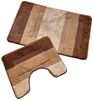 oKu-Tex Badematte Badgarnitur 2-teilig mit Ausschnitt, weich & rutschfest, fußbodenheizungsgeeignet, strapazierfähig, Polypropylen, WC-Vorleger Set mit Ausschnitt, weicher Flor, waschbar, flauschig Bild 5