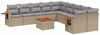 vidaXL 11-tlg. Garten-Sofagarnitur mit Kissen Beige Poly Rattan 3227200 Bild 2