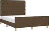 Doppelbett mit Kopfteil Stoff Dunkelbraun 140x190 cm [3125295] Bild 3